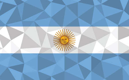 Low poly Argentina flag vector illustration. Triangular Argentinian flag graphic. Argentina country...