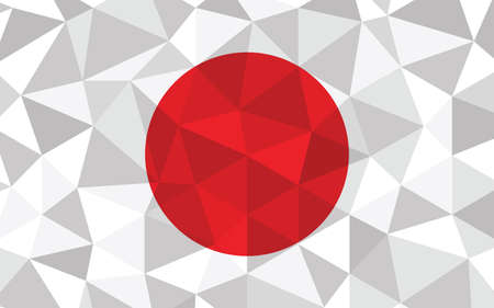 Low poly Japan flag vector illustration. Triangular Japanese flag graphic. Japan country flag is a symbol of independence.のイラスト素材