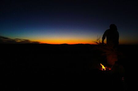 night desert safari in siwa Egyptの写真素材
