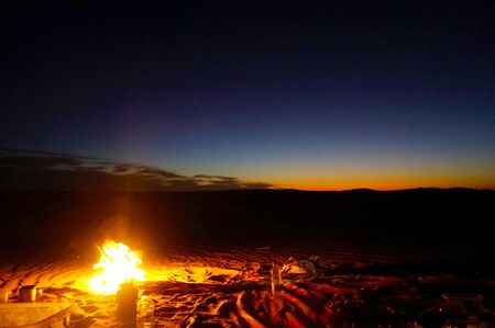 night desert safari in siwa Egyptの写真素材