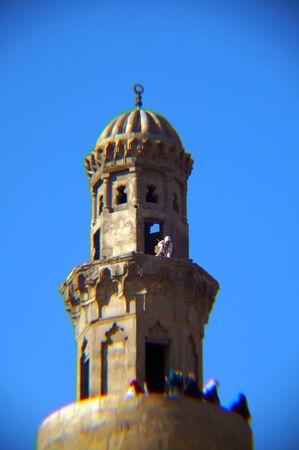 minaret of Ibn toloun mosque in Cairoの写真素材