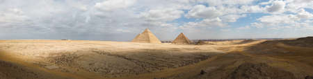 Panorama of the Great Pyramids of Giza, Egyptの写真素材