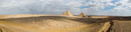 Panorama of the Great Pyramids of Giza, Egypt