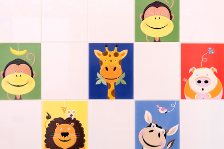 Animals ceramic tile.の写真素材