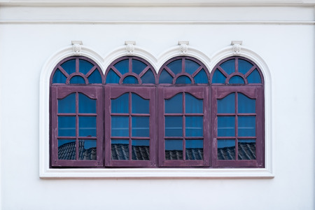 The Old window on wall background.の写真素材
