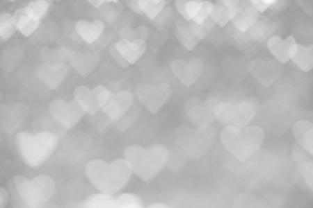 Abstract background heart shape bokeh in black and white tone.の写真素材