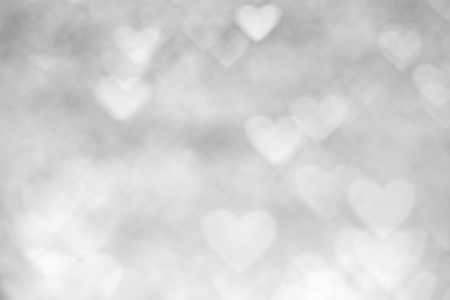 Abstract background heart shape bokeh in black and white tone.の写真素材