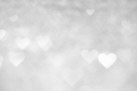 Abstract background heart shape bokeh in black and white tone.の写真素材