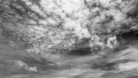 Cirrostratus cloud and blue sky in sunny day. Black and White tone.