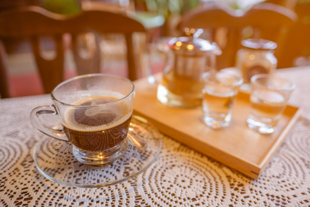 Morning coffee and tea.の写真素材