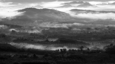Khao Khai Nui viewpoint in the morning, Thai Muang, Phang Nga, Thailand. Black and White tone.の写真素材