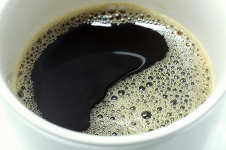 Black coffee with bubble, Close up shot.の写真素材