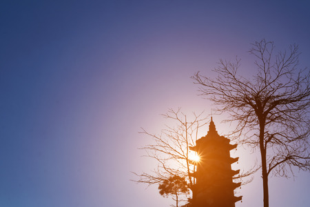 Pagoda on the hill. Ba Na Hills, Danang, Vietnam.の写真素材