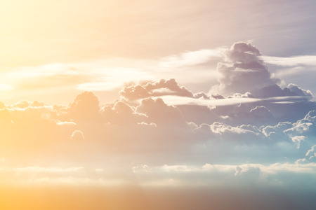 Beautiful evening sky with clouds.の写真素材