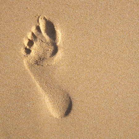 Footprint in sand.
