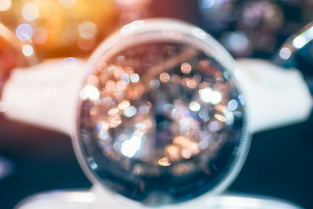 Blurred image of classic motorcycle head light.の写真素材