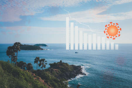 Corona Virus situation impact the tourism crisis and problem of economy with fall down, Phuket, Thailand.の写真素材