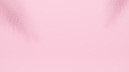 Palm tree shadow on pink background. Used for minimal presentation, Summer tropical beach concept. 3D renderingの写真素材