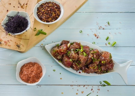 A common Hawaiian food, ahi limu pokeの写真素材