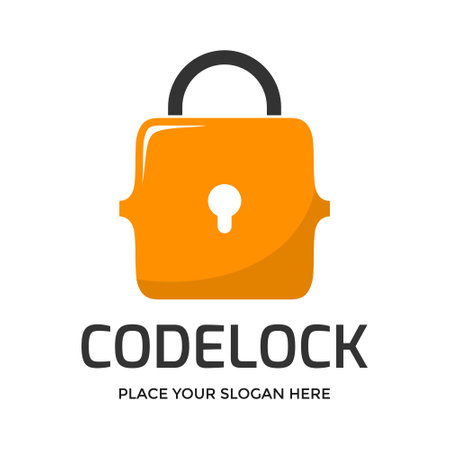 Code Lock Logo Vector. This logo is design use padlock symbol. Suitable for business, security code.のイラスト素材