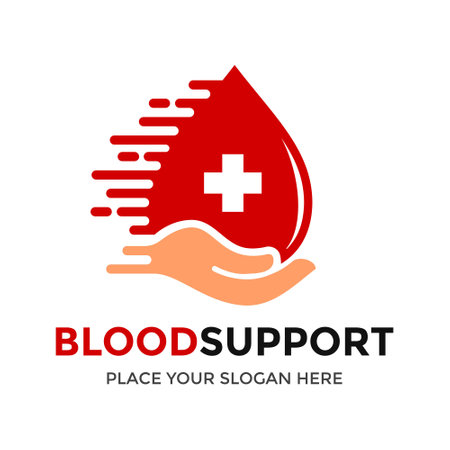 Blood Support Logo. This logo suitable for blood donors and blood supply.のイラスト素材