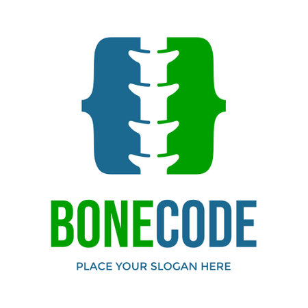 Bone Code Logo Vector template.のイラスト素材