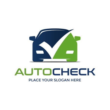 Automotive check vector logo template. This design use car symbol. Suitable for transportation, industrial or business.のイラスト素材