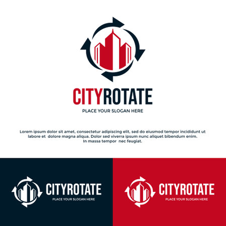 City rotate vector logo template. This design use arrow symbol. Suitable for renew, recycle, environment and other.のイラスト素材