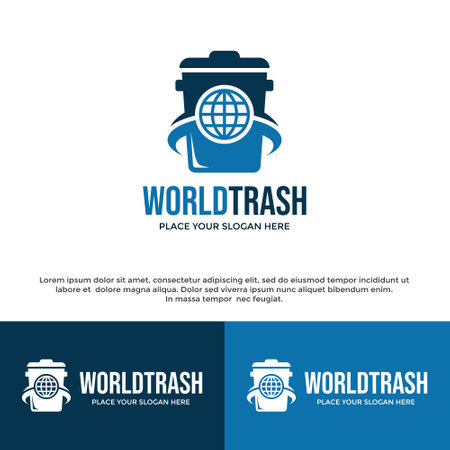 Trash of world vector logo template. This logo suitable for reduce pollution in the earth.のイラスト素材