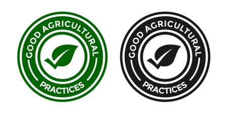 Good agricultural practices label or badge vector. Suitable for farmer product.のイラスト素材