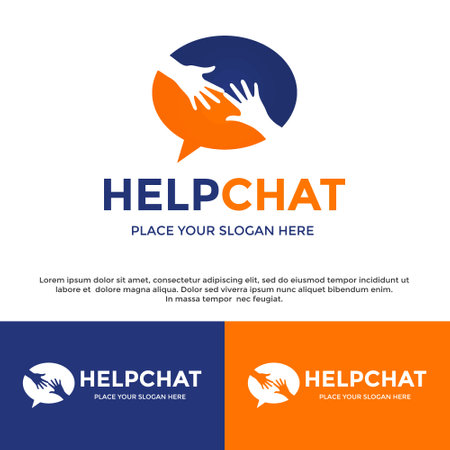 Help chat vector logo template. This design use hand symbol. Suitable for consult or charity.のイラスト素材