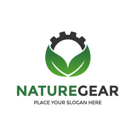 Nature gear vector logo template.のイラスト素材