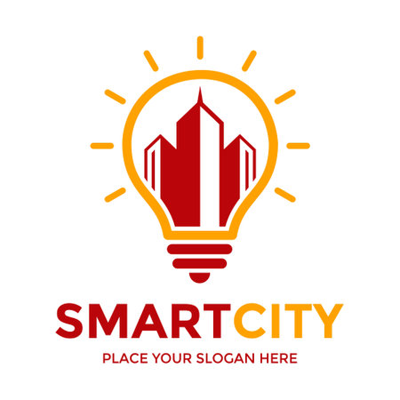 Smart city vector logo template.のイラスト素材