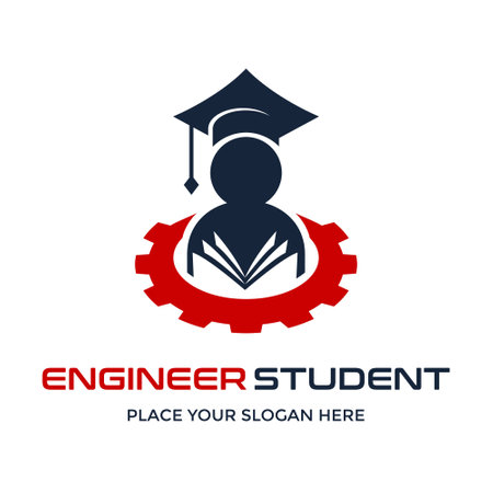Engineer student vector logo template.のイラスト素材