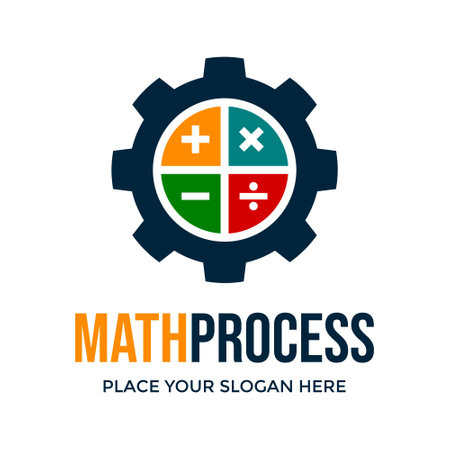 Math process or industrial math vector logo template.のイラスト素材
