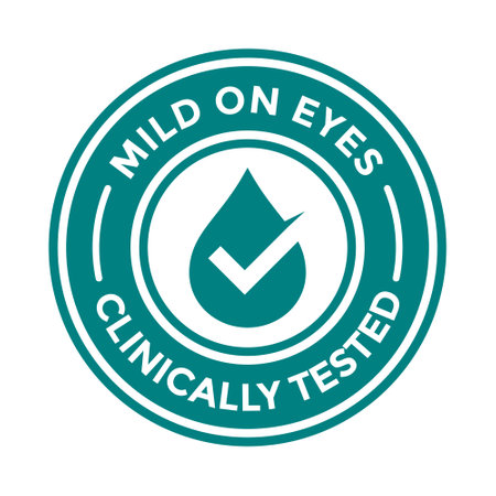 Mild on eyes clinically tested vector badge.のイラスト素材