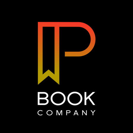 Abstract Letter Initial P Book mark Logo Design Template.のイラスト素材