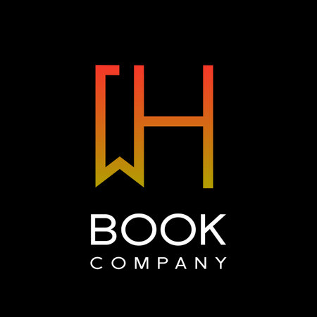 Abstract Letter Initial H Book mark Logo Design Template.のイラスト素材