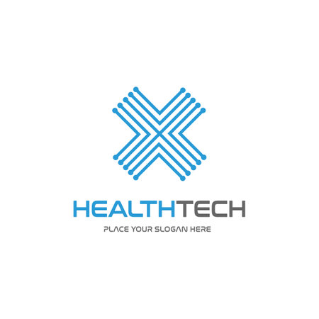 Health technology vector logo template.のイラスト素材