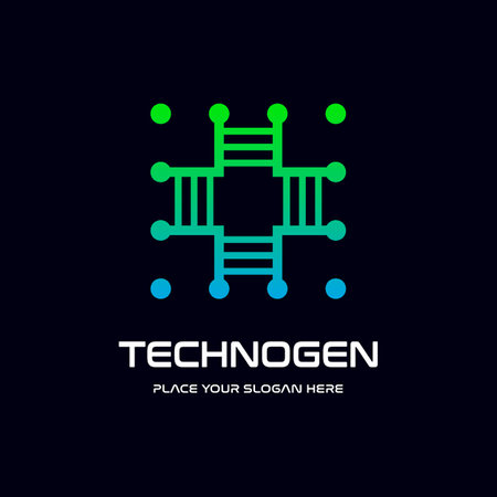 Health technology vector logo template.のイラスト素材
