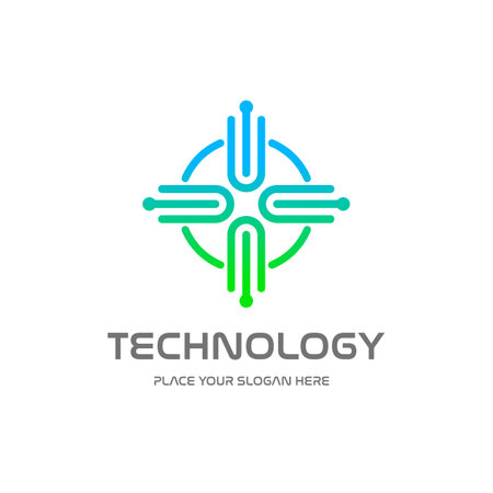 Health technology vector logo template.のイラスト素材