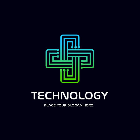 Health technology vector logo template.のイラスト素材
