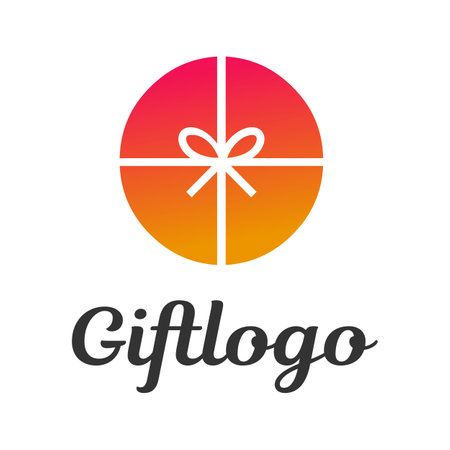 Gift box O letter vector logo template.