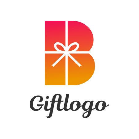 Gift box letter B vector logo template.のイラスト素材