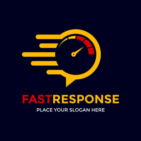 Fast chat vector logo with speed meter.のイラスト素材
