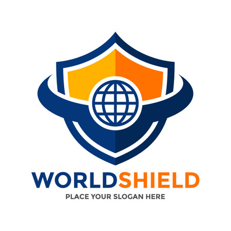 World Shield vector logo template.のイラスト素材