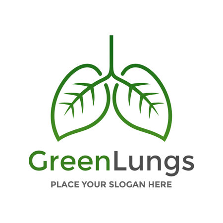 Green Lungs vector logo template.のイラスト素材