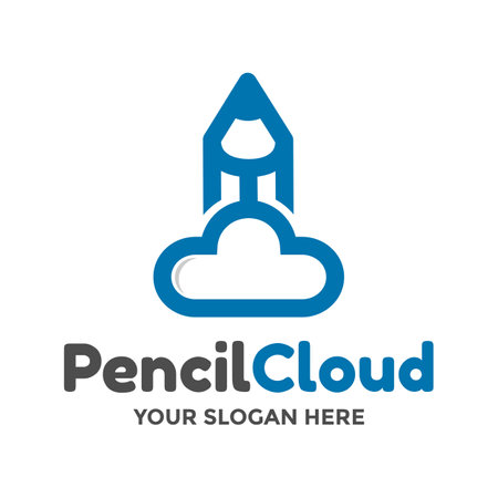 Pencil cloud vector logo template.のイラスト素材