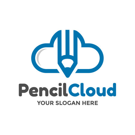 Pencil cloud vector logo template.のイラスト素材