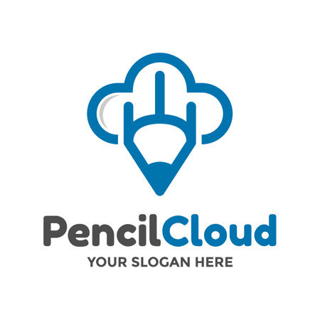 Pencil cloud vector logo template.のイラスト素材